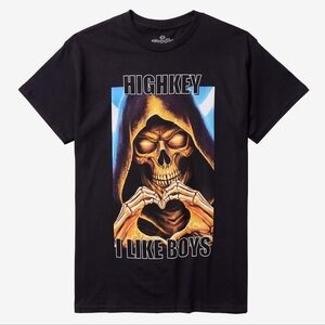 NWT Hot Topic Skeleton Reaper I Like Boys T-Shirt By Goodie Two Sleeves